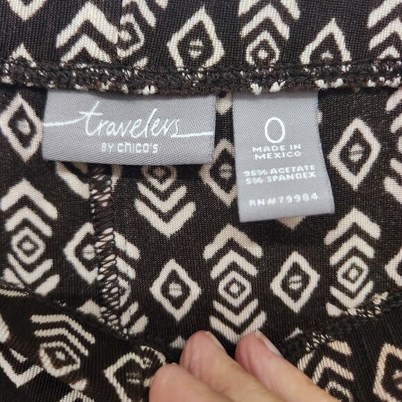 Chico's Travelers 2 Piece Capri Cropped Pants Slinky Knit Brown Size 0 Small - Picture 6 of 10